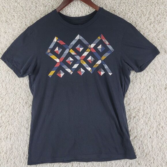 Armani Exchange Tops - Armani Exchange T Shirt Women's Small Black Tribal Diamond Argyle Short‎ Sleeve